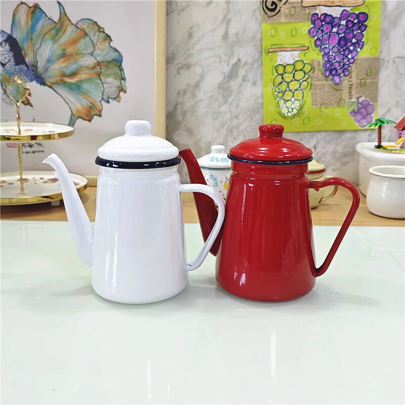 Milk Steaming Pitcher - Panela Esmaltada 1.1L para Café, Óleo,