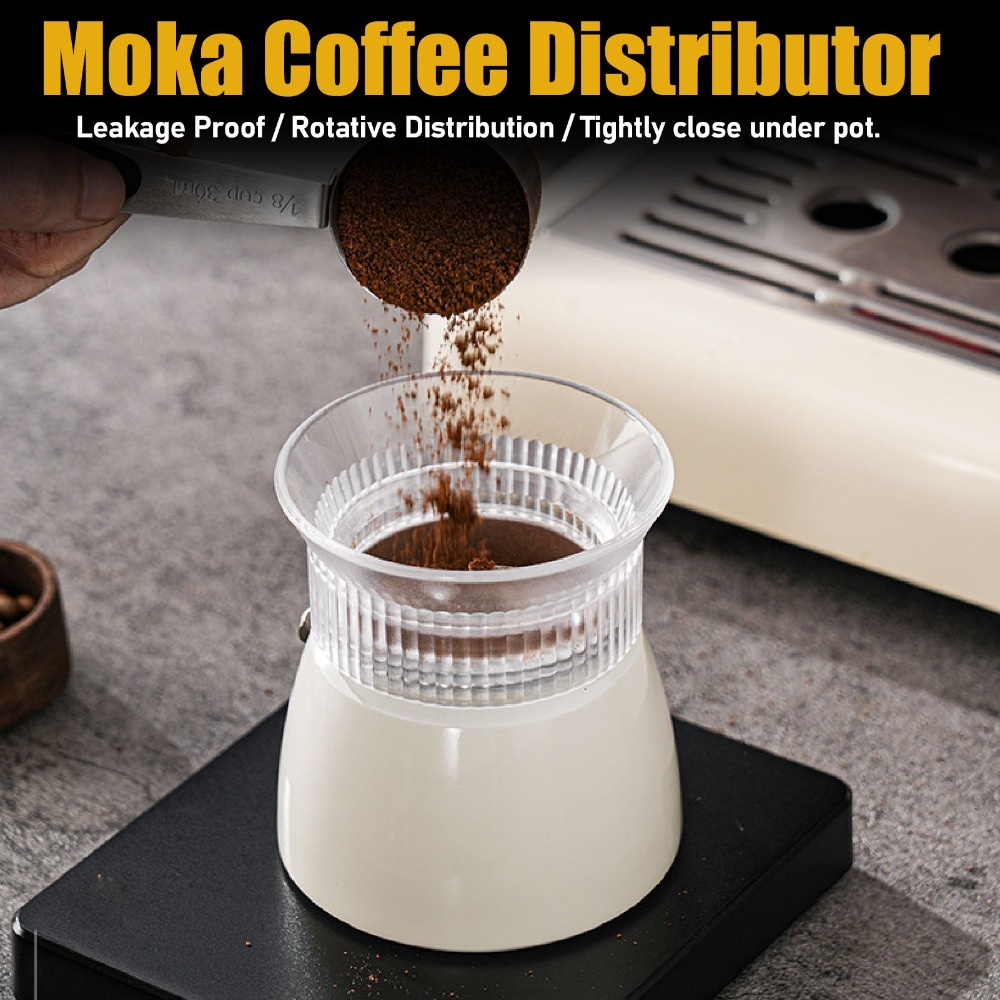 Dosing Funnel Ring - Funil Dosador Transparente/Preto para Cafeteira Moka,