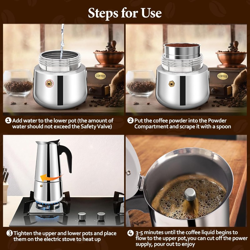 Cafeteira Moka de Aço Inoxidáv - Coffee Equipment Wholesale avaliação e preço